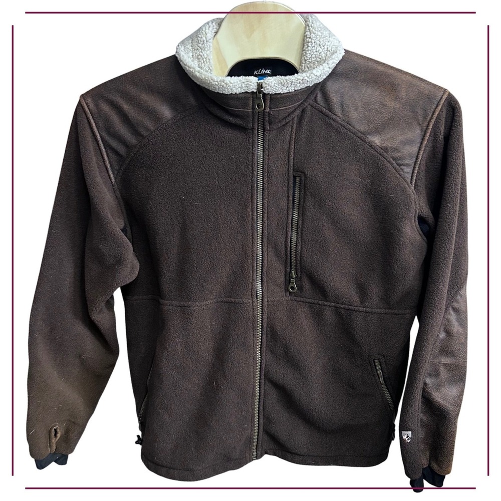 Kuhl Mens Brown Fleece Sherpa Lined Full Zip Jacket Sz. XL Alpenwurxs‎